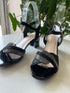 Rhinestone Embedded Open Toe Buckle Straps